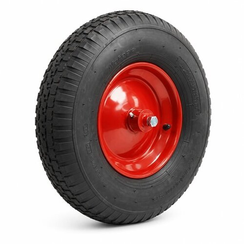 STAX kruiwagenwiel luchtband blokprofiel met as 130mm 