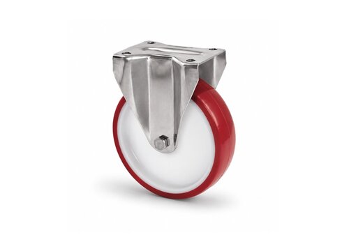 Livellö bokwiel RVS 80 nylon NOC rood plaatbevestiging 