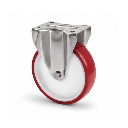 Livellö bokwiel RVS 100 nylon NOC rood plaatbevestiging 
