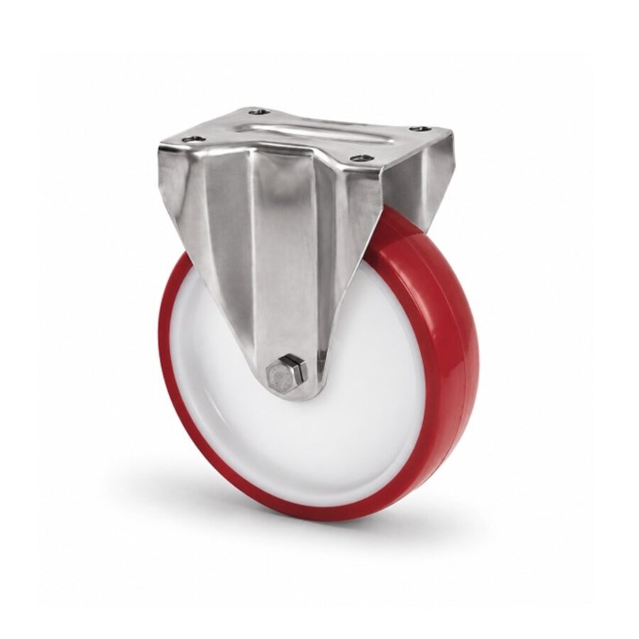 Livellö bokwiel RVS 125 nylon NOC rood plaatbevestiging-1