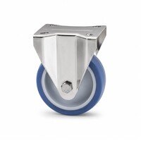 Livellö bokwiel RVS 125 nylon NOC blauw plaatbevestiging