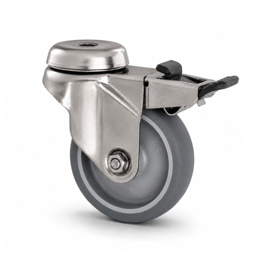 EdelRader zwenkwiel RVS 50 7TP boutgat met rem-1