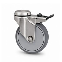 EdelRader zwenkwiel RVS 125 7TPKO boutgat met rem