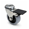 HILLER C20 RVS zwenkwiel 50mm boutgat met rem