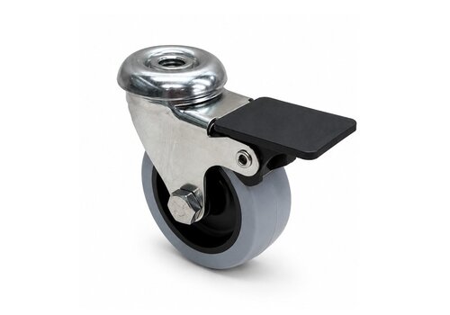 HILLER C20 RVS zwenkwiel 50mm boutgat met rem 