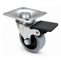 HILLER C20 RVS zwenkwiel 50mm plaat met rem