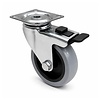 HILLER C20 RVS zwenkwiel 75mm plaat met rem
