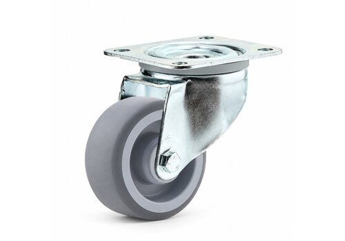 Zwenkwiel nylon 3NOP 80mm plaatbevestiging 