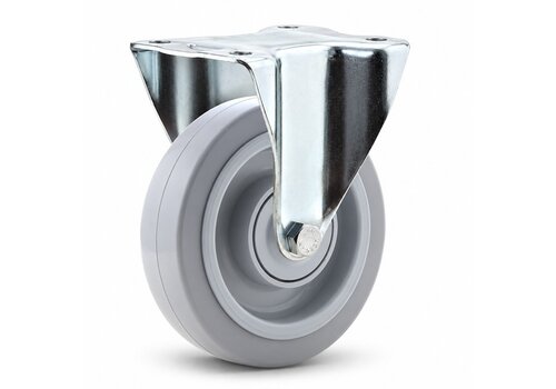 TENTE bokwiel elastisch rubber 160 3KO plaat 