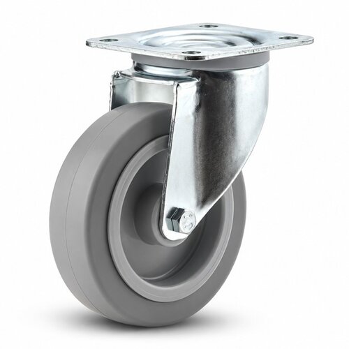 TENTE zwenkwiel elastisch rubber 100 3KO plaat 