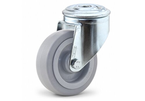 TENTE zwenkwiel elastisch rubber 100 3KO boutgat 