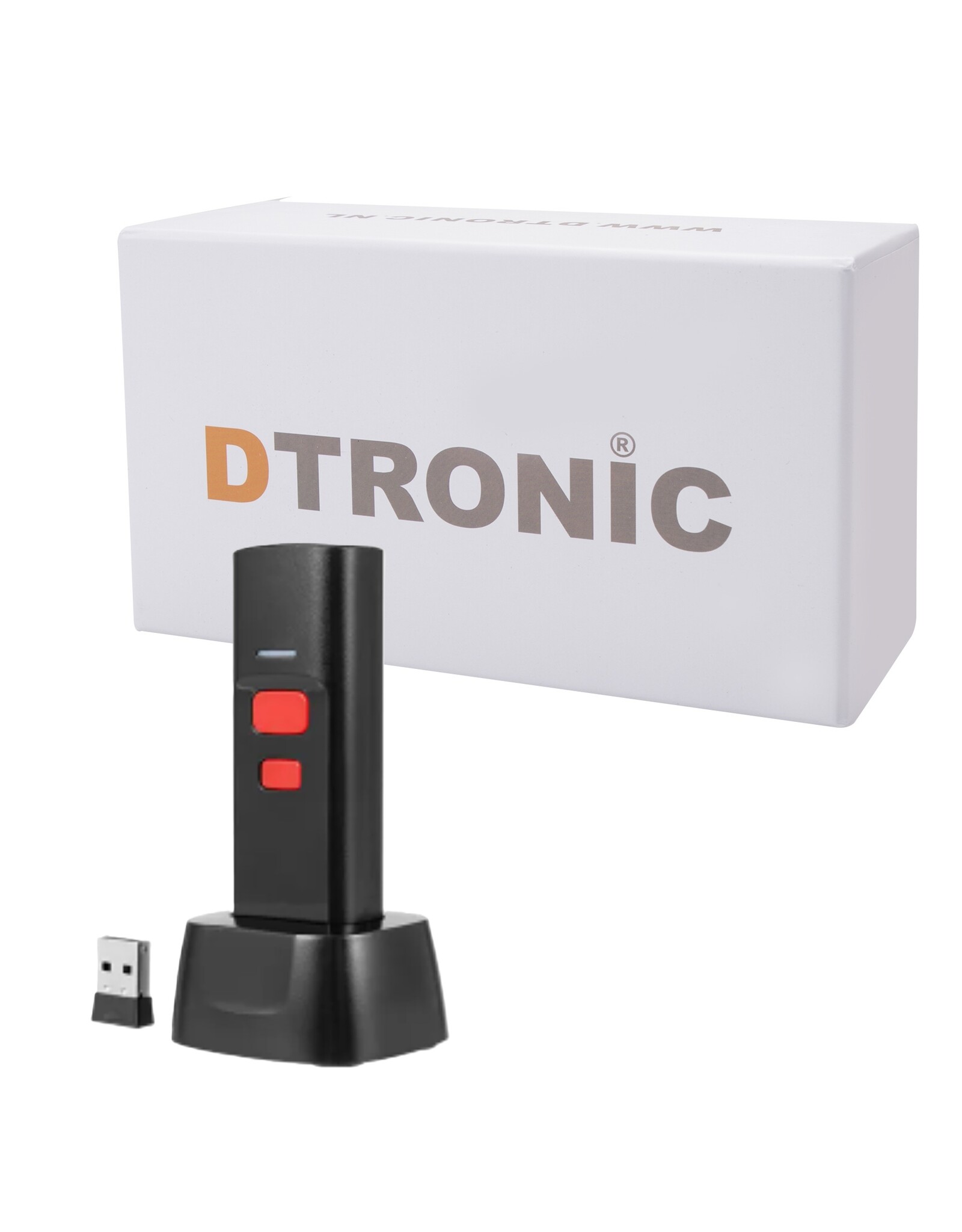 DTRONIC DTRONIC DT3000 Draadloze Barcode Scanner – Bluetooth & 2.4G – 1D/2D QR Scanner met Oplaadstation – Plug & Play