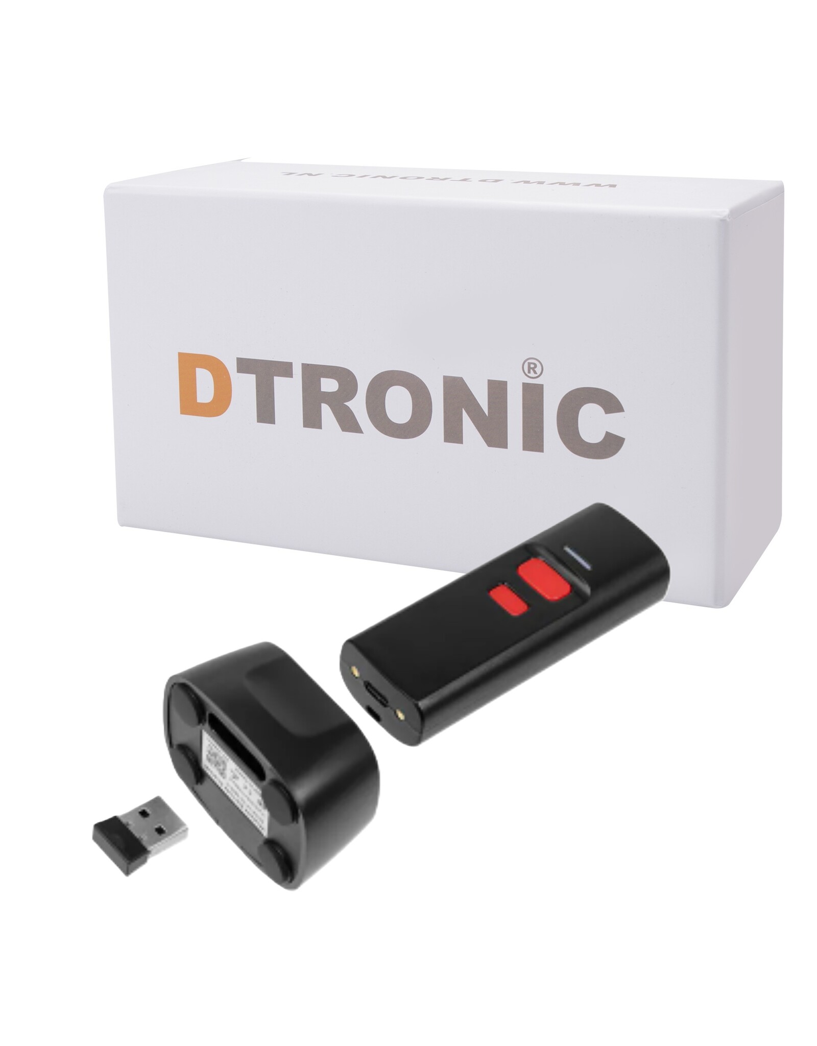 DTRONIC DTRONIC DT3000 Draadloze Barcode Scanner – Bluetooth & 2.4G – 1D/2D QR Scanner met Oplaadstation – Plug & Play