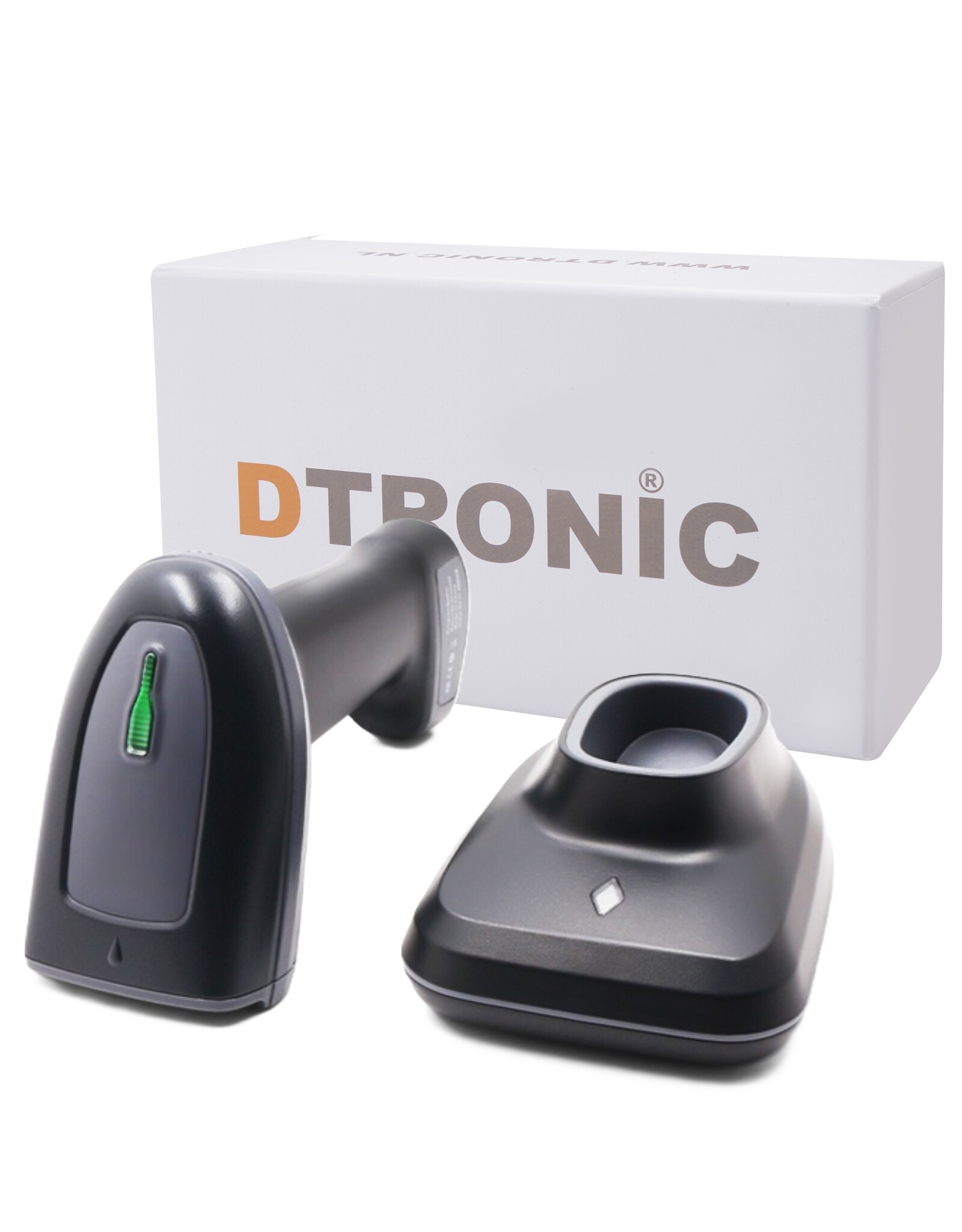 DTRONIC DTRONIC – DT3423 Draadloze Barcode Scanner – Bluetooth & 2.4G – Met Oplaadstandaard – QR & 2D Scanner – Plug & Play