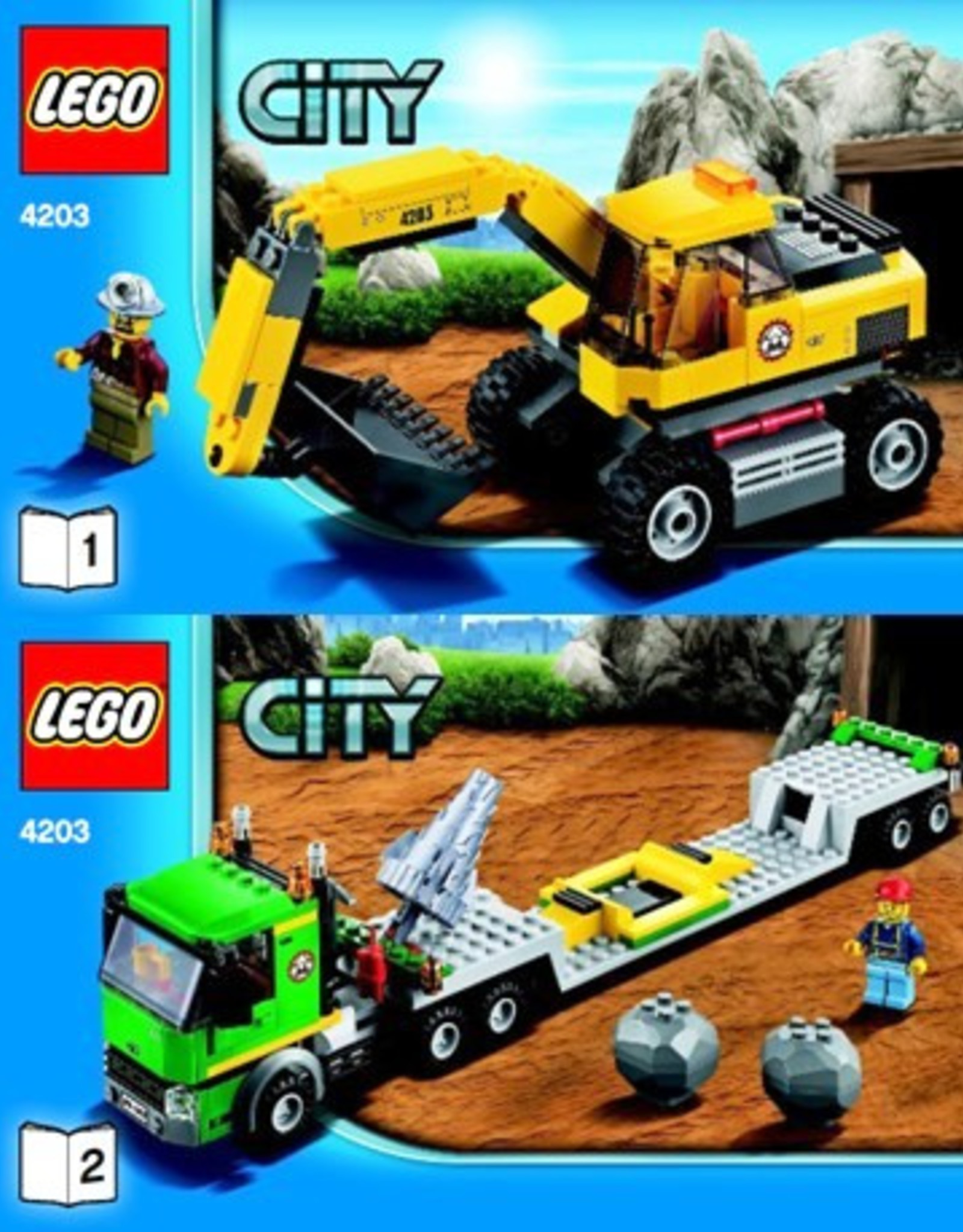 LEGO LEGO 4203 Transporter met graafmachine CITY