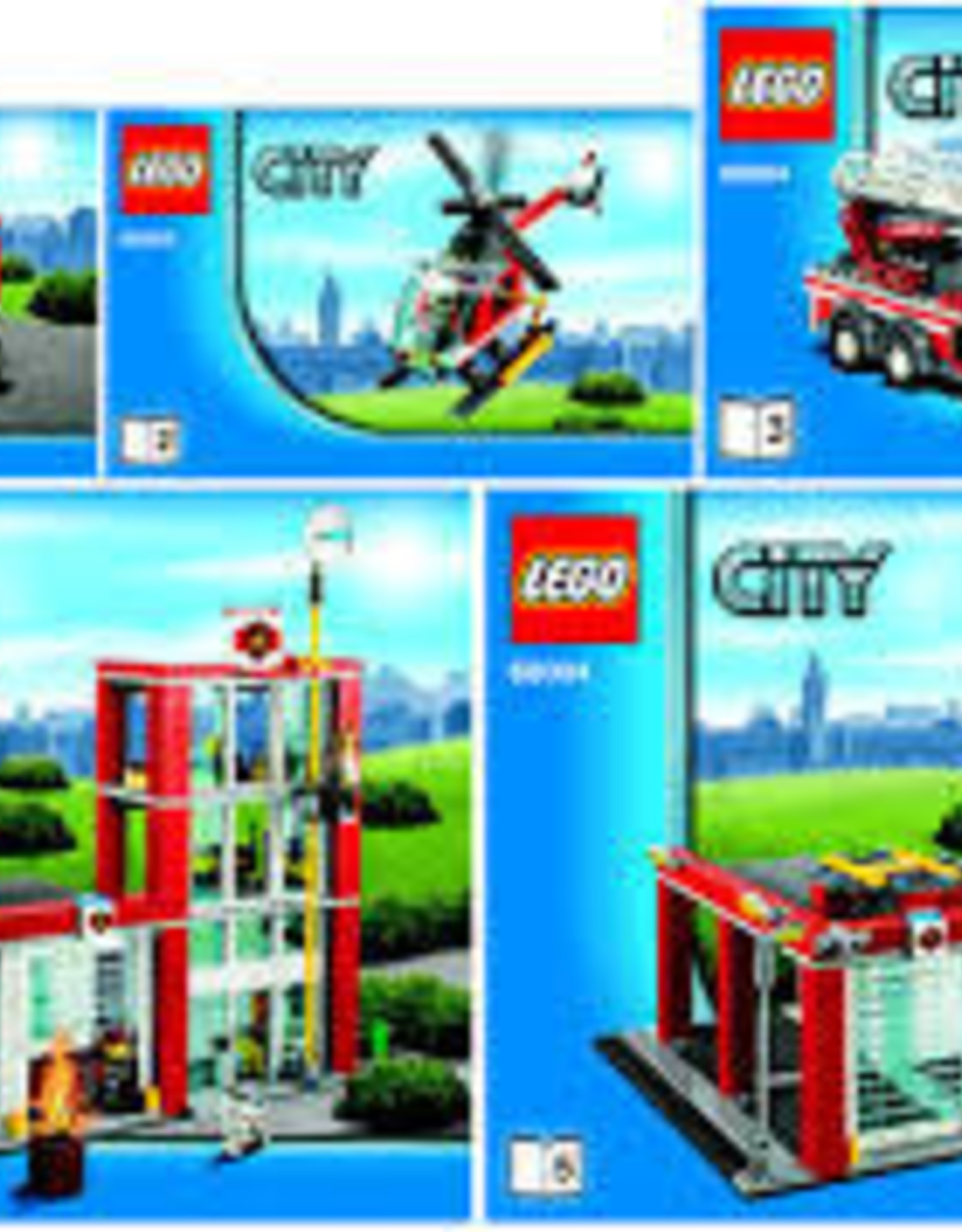 LEGO LEGO 60004 Brandweer kazerne + 2 auto's + helicopter CITY
