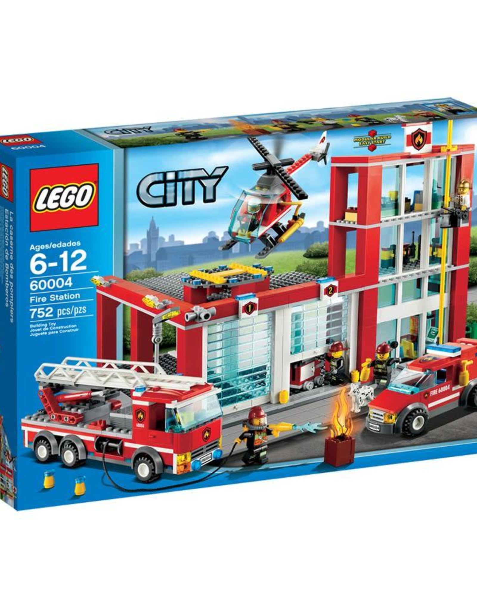 LEGO LEGO 60004 Brandweer kazerne + 2 auto's + helicopter CITY