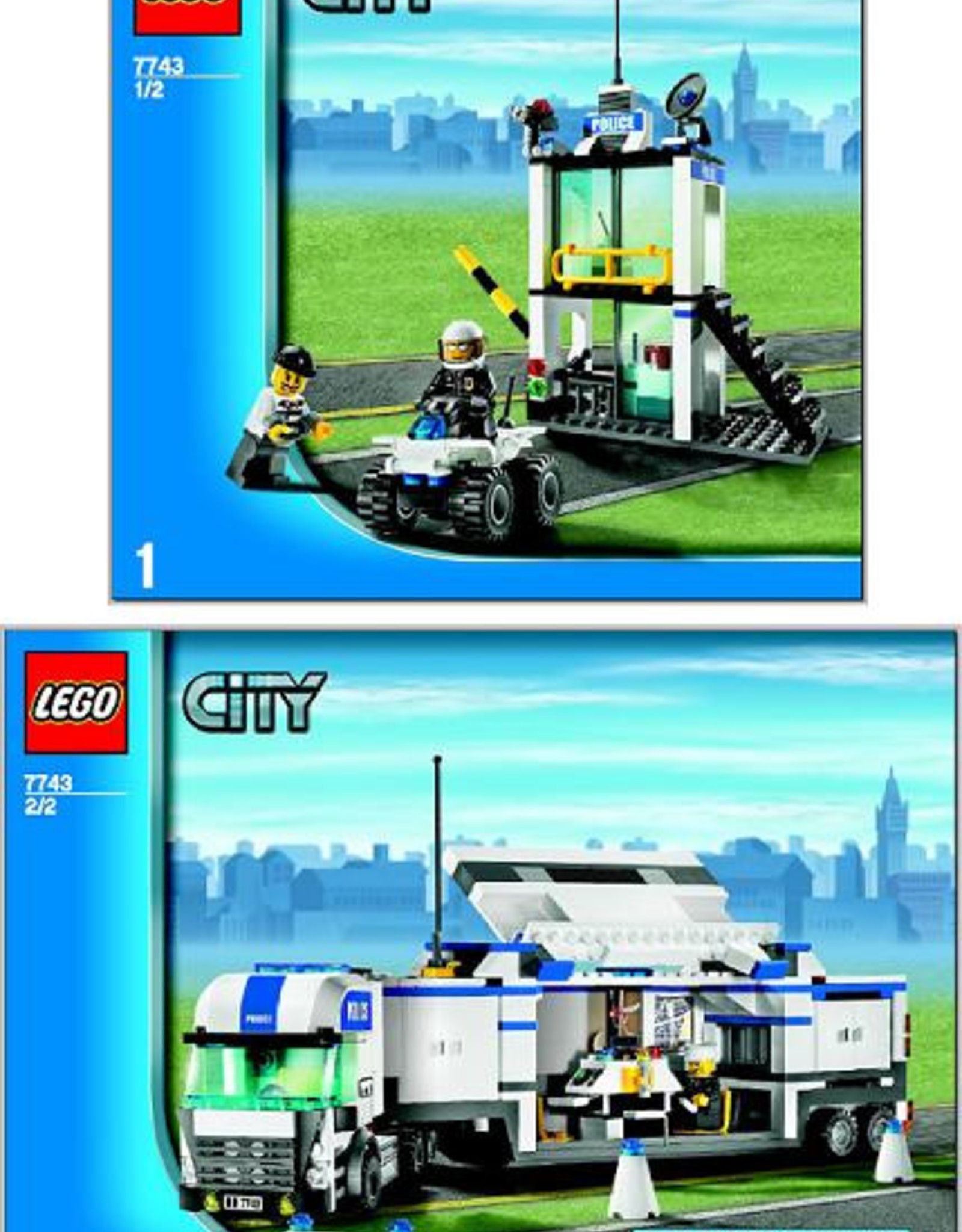 LEGO LEGO 7743 Politie Vrachtwagen + controlepost + quad CITY