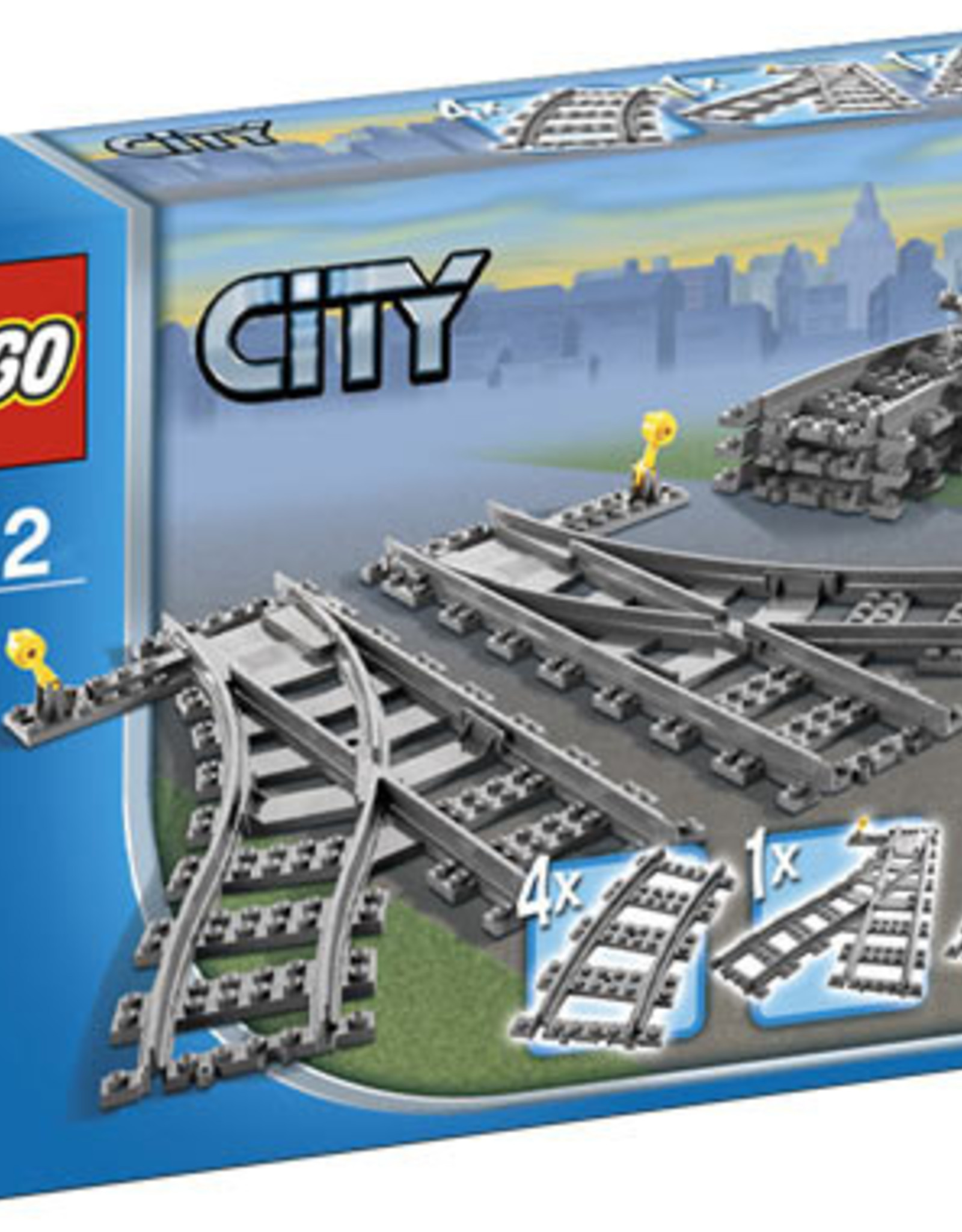 LEGO LEGO 7895 2 wissels + 4 bochten Rails CITY