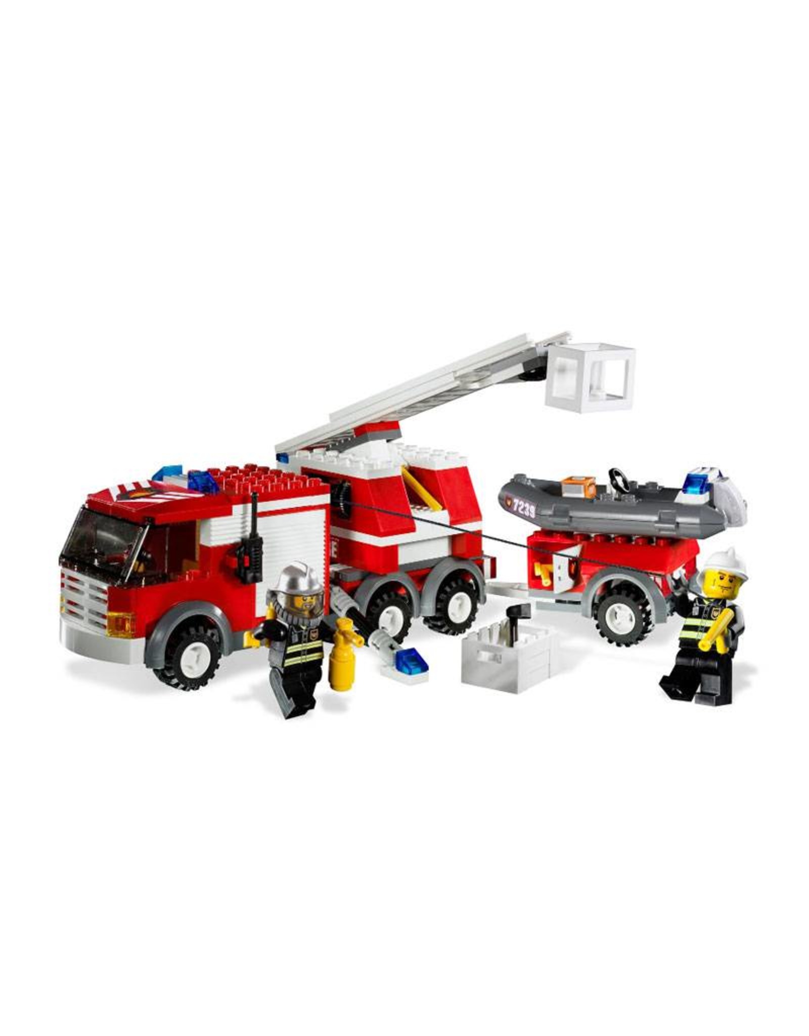 LEGO LEGO 7239 Brandweer wagen met aanhanger+zodiac CITY