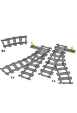 LEGO LEGO 7895 2 wissels + 4 bochten Rails CITY