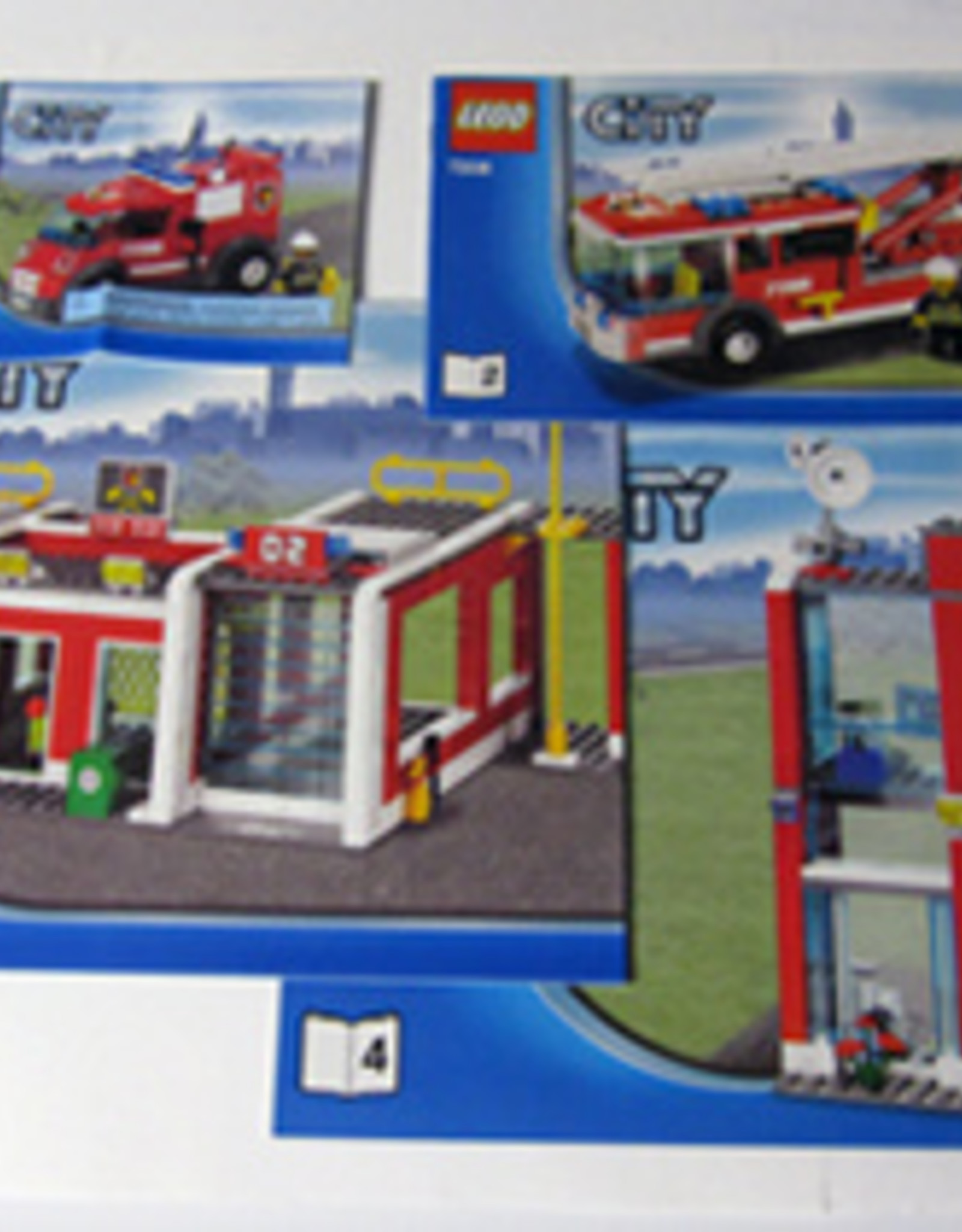 LEGO LEGO 7208 Brandweerstation + ladderwagen + auto + kat in boom CITY