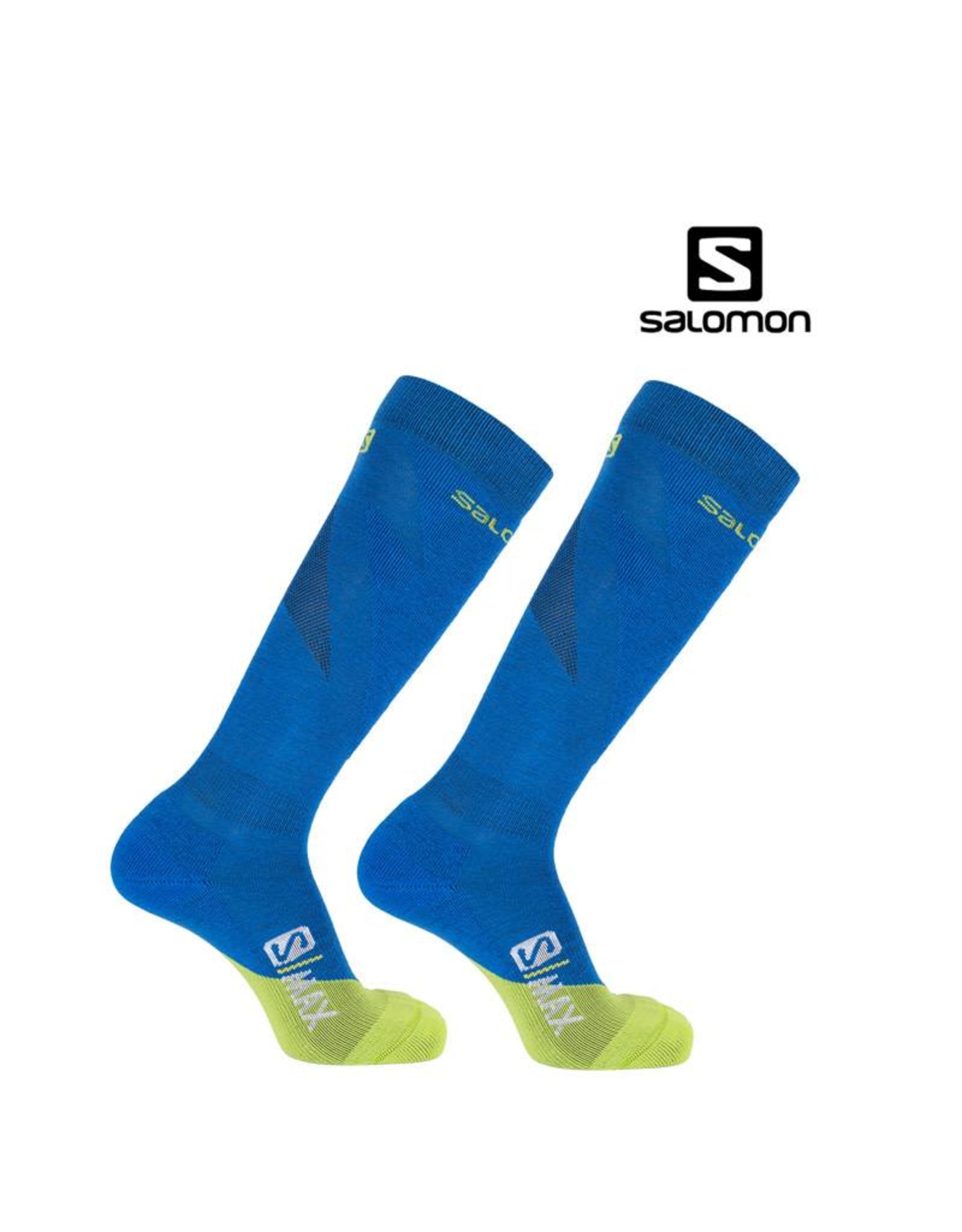 SALOMON SALOMON SKISOKKEN S/MAX Blauw-Lime