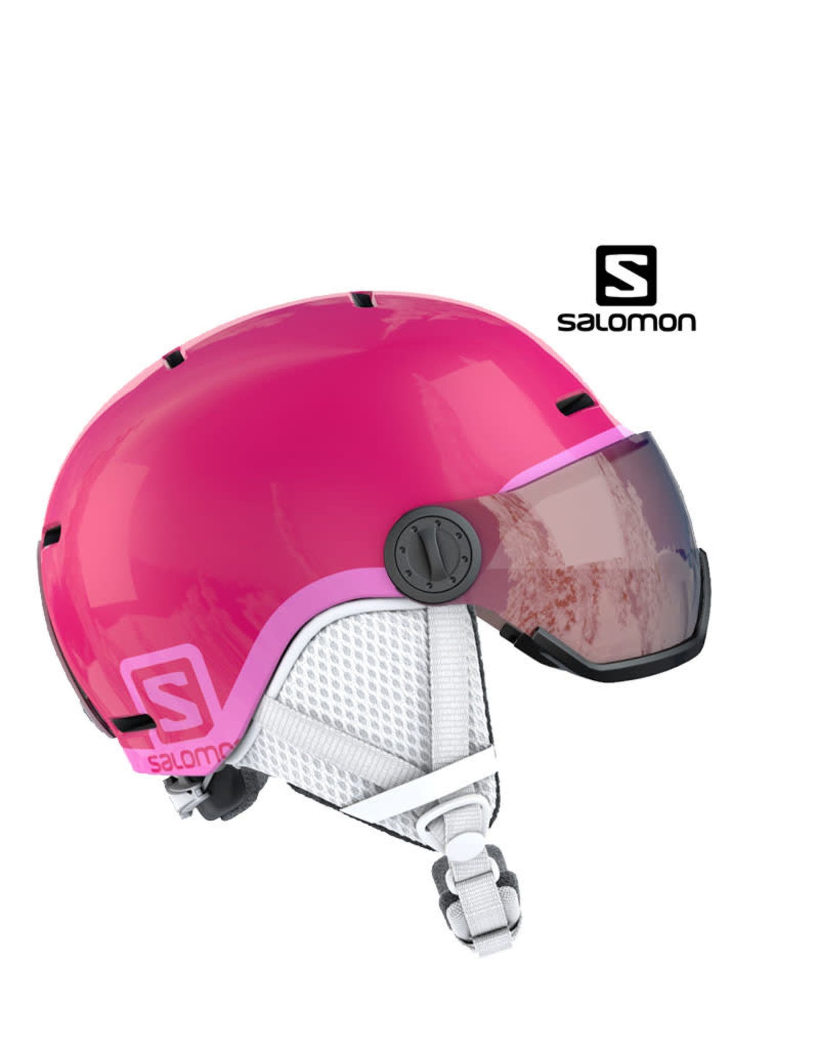 Kustlijn architect Plateau Helm Salomon GROM Visor Glossy Pink M (53/56) - Crossdock