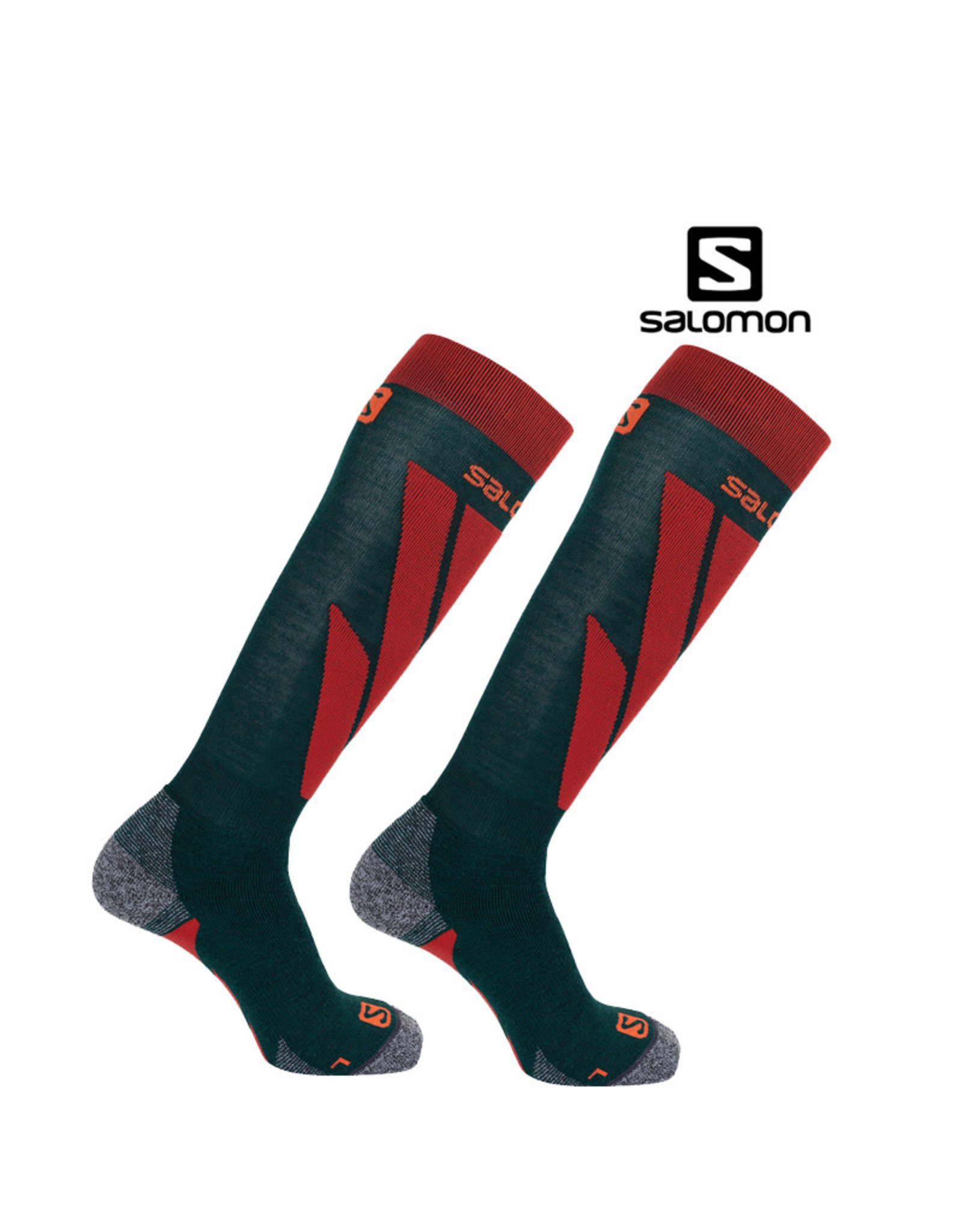 SALOMON SALOMON SKISOKKEN  S/ACCESS Groen/Rood  45-47