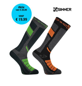 SINNER SINNER SKISOKKEN PRO II-Pack Grijs/Groen