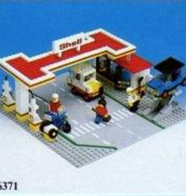 LEGO 6371 Service Station LEGOLAND,Grondplaat anders, Zonder doos Met Boekje Gebruikt