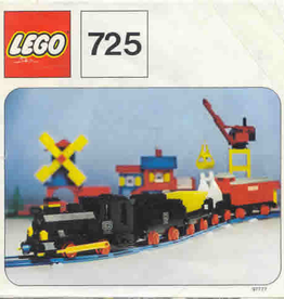 LEGO 725 12V Freight Train and Track CLASSIC ,Zonder doos, Met boekje,  Gebruikt