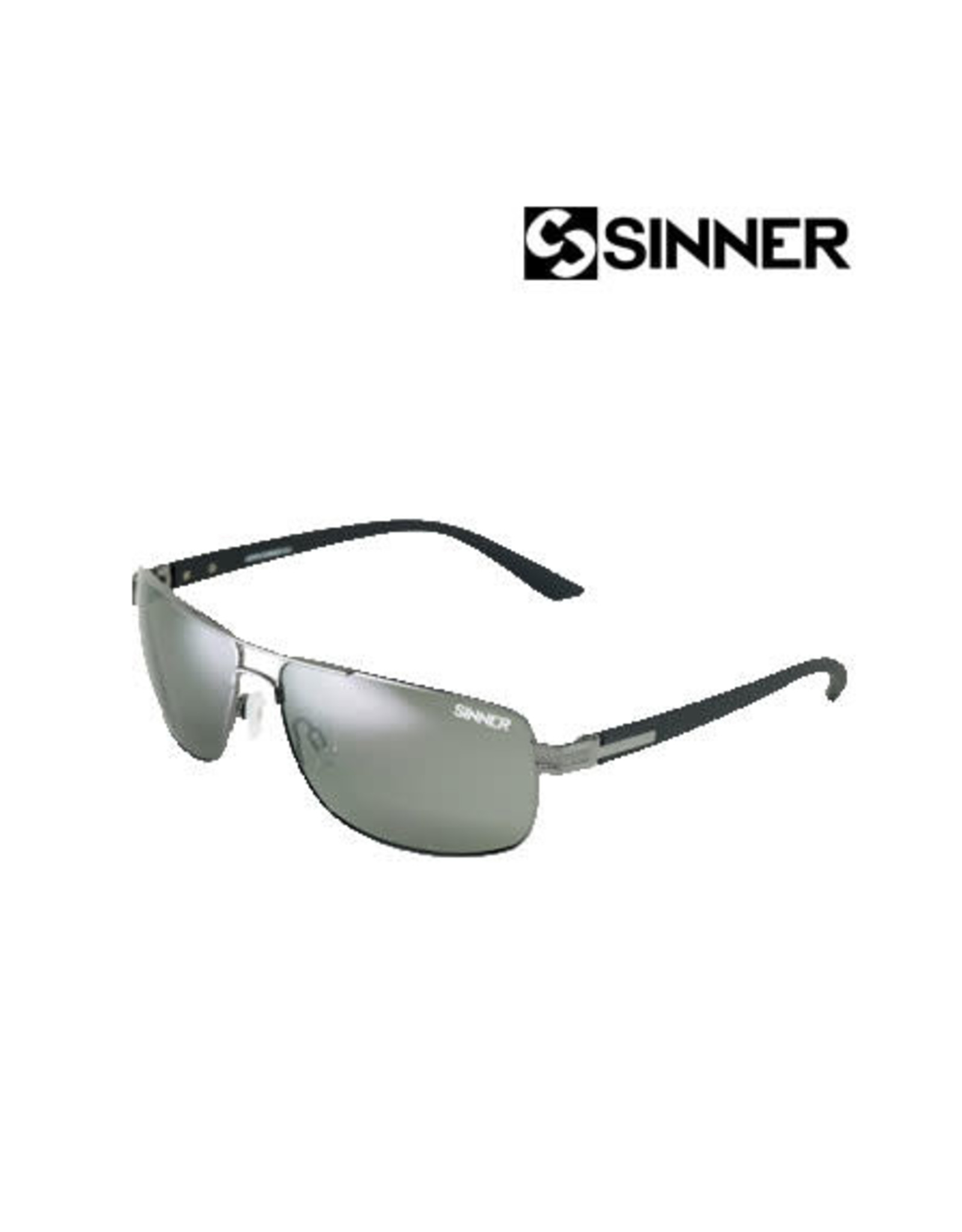 SINNER DURNESS SH BLK MET. SINTEC  SMOKE Zonnebril