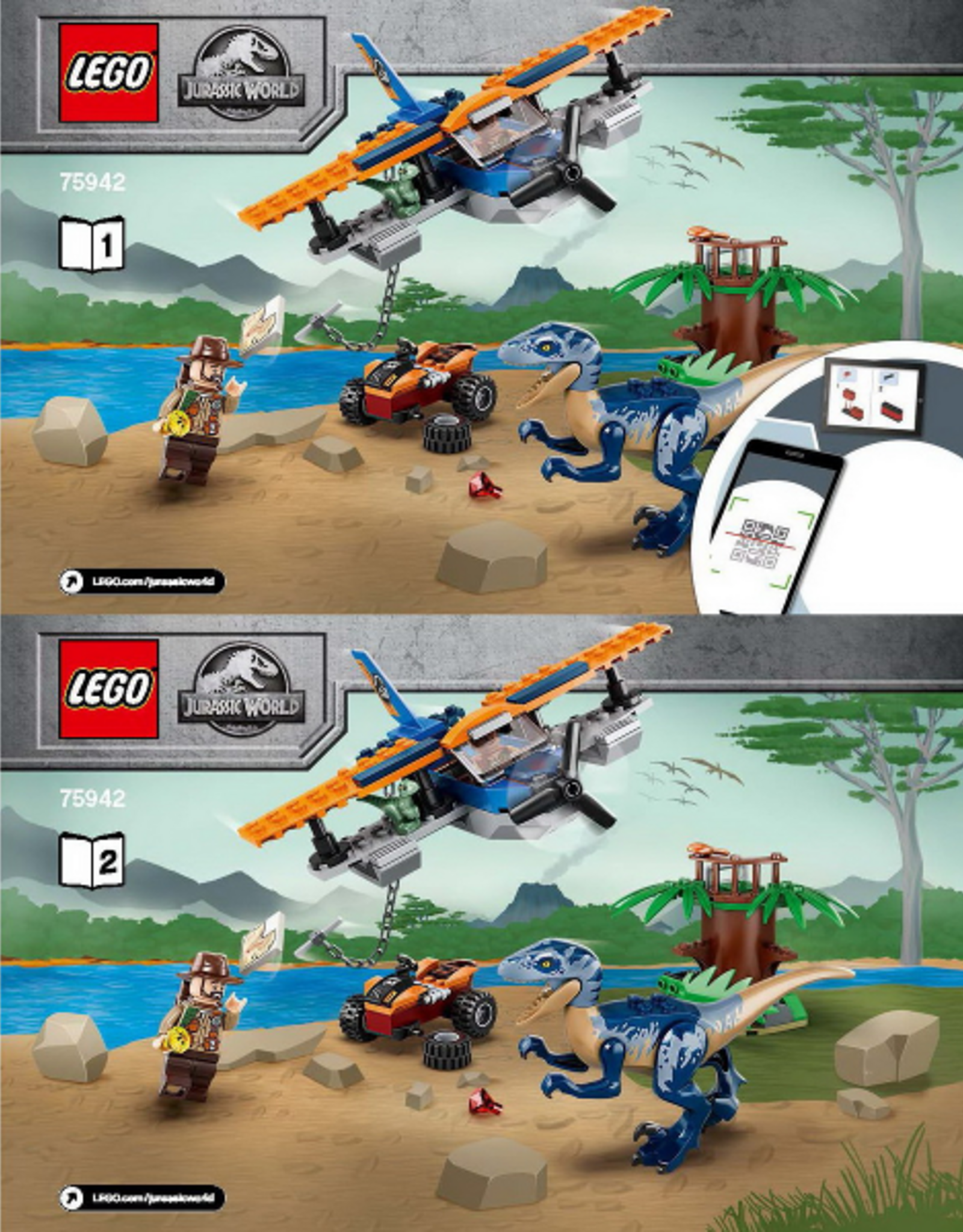 LEGO LEGO 75942 Velociraptor: Biplane Rescue Mission Jurassic World