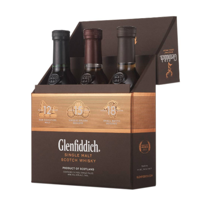 Glenfiddich Proeverij set 3 x 20cl - 12 Year Old, 15 Year Old, 18 Year Old