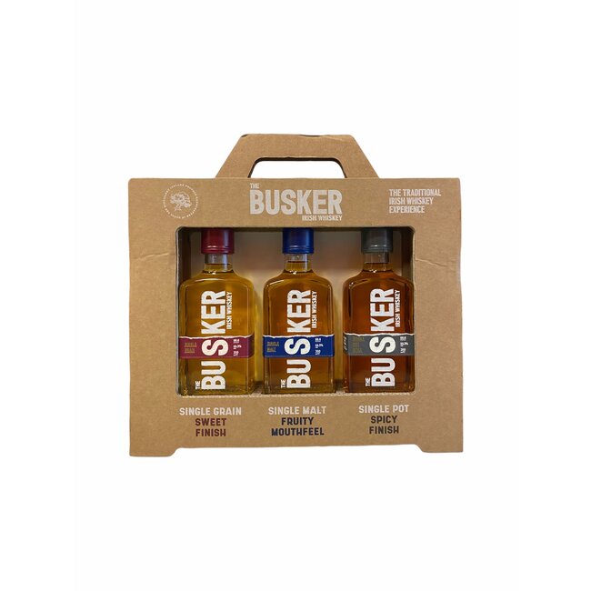 The Busker Set Single Grain, -Malt, -Pot Still 3 x 20 cl