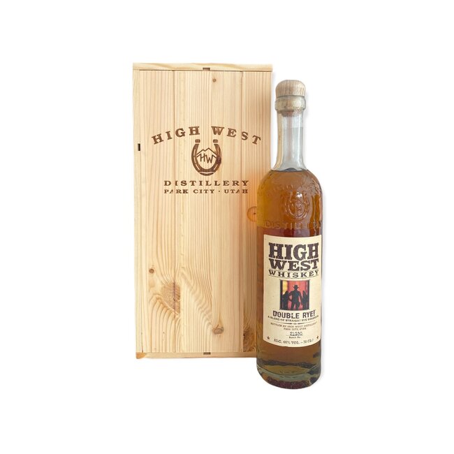 High West Double Rye 70cl + HOUTEN KIST