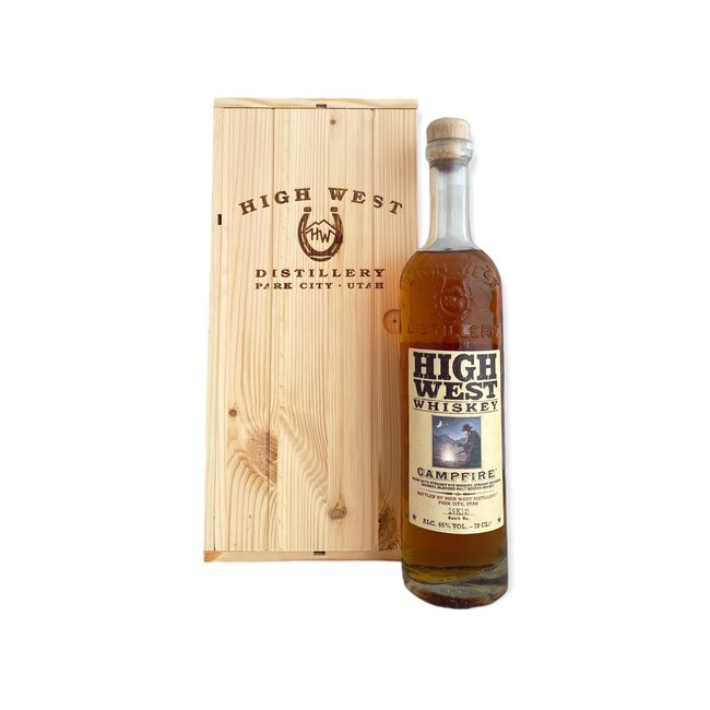 High West Campfire 70cl + HOUTEN KIST
