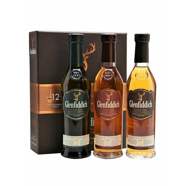 Glenfiddich Proeverij set 3 x 20cl - 12 Year Old, 15 Year Old, 18 Year Old