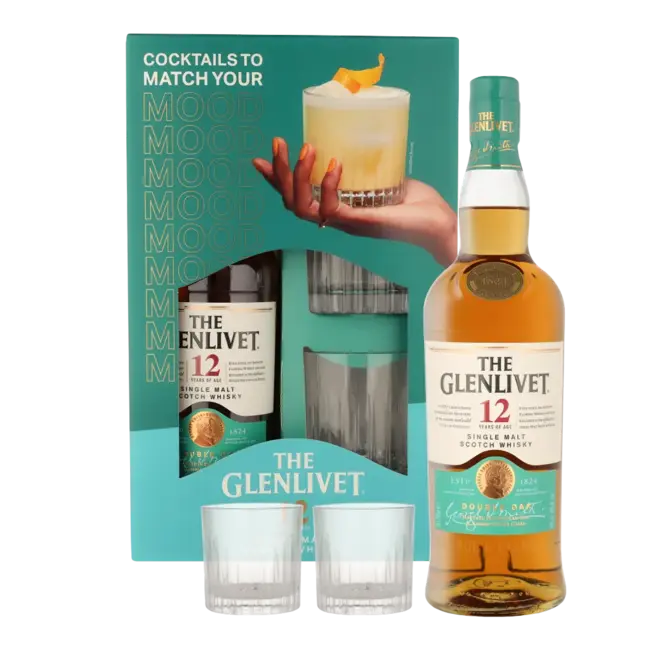 Glenlivet 12 Years Double Oak + 2 Glasses