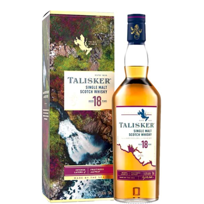 Talisker 18 Years Single Malt Scotch Whisky in Giftbox
