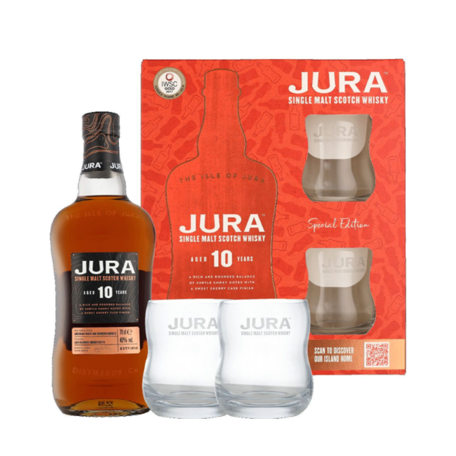 Isle of Jura 10 Years 70CL + 2 Glasses