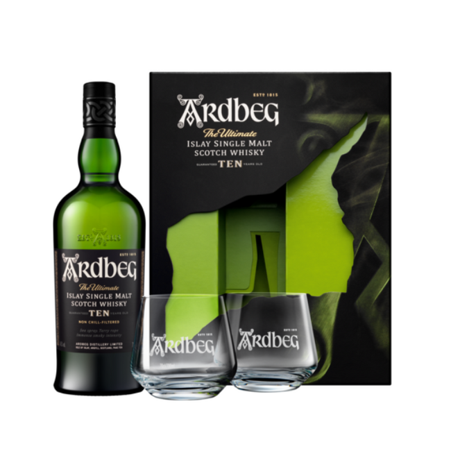 Ardbeg 10 Years Giftpack met 2 glazen