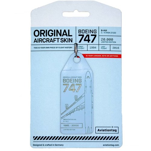 Aviationtag Aviationtag - Boeing 747 - B-HUI (light blue)