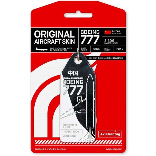 Aviationtag Aviationtag - Boeing 777 – B-2065 - Air China (black - white) Aviationtag Aviationtag - Boeing 777 – B-2065 - Air China (black - white)