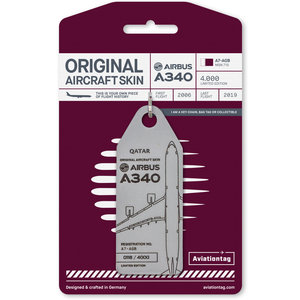 Aviationtag Aviationtag - Airbus A340 - A7-AGB - Qatar (grey)