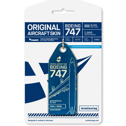 Aviationtag Aviationtag - Boeing 747 - SX-OAD-  Olympic Airways (blue)