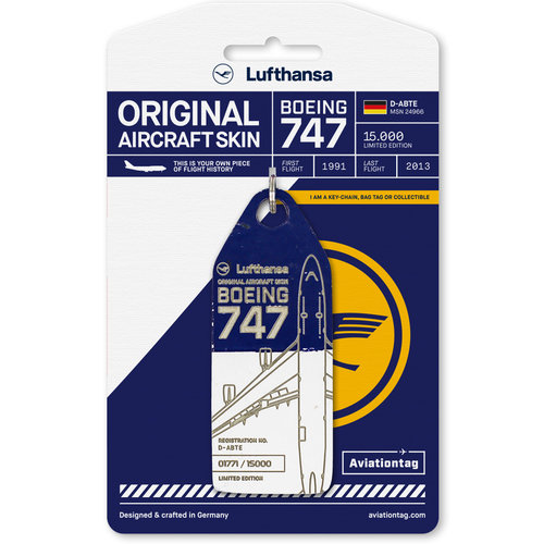 Aviationtag Aviationtag - Boeing 747 – D-ABTE - Lufthansa (blue - white) Aviationtag Aviationtag - Boeing 747 – D-ABTE - Lufthansa (blue - white)