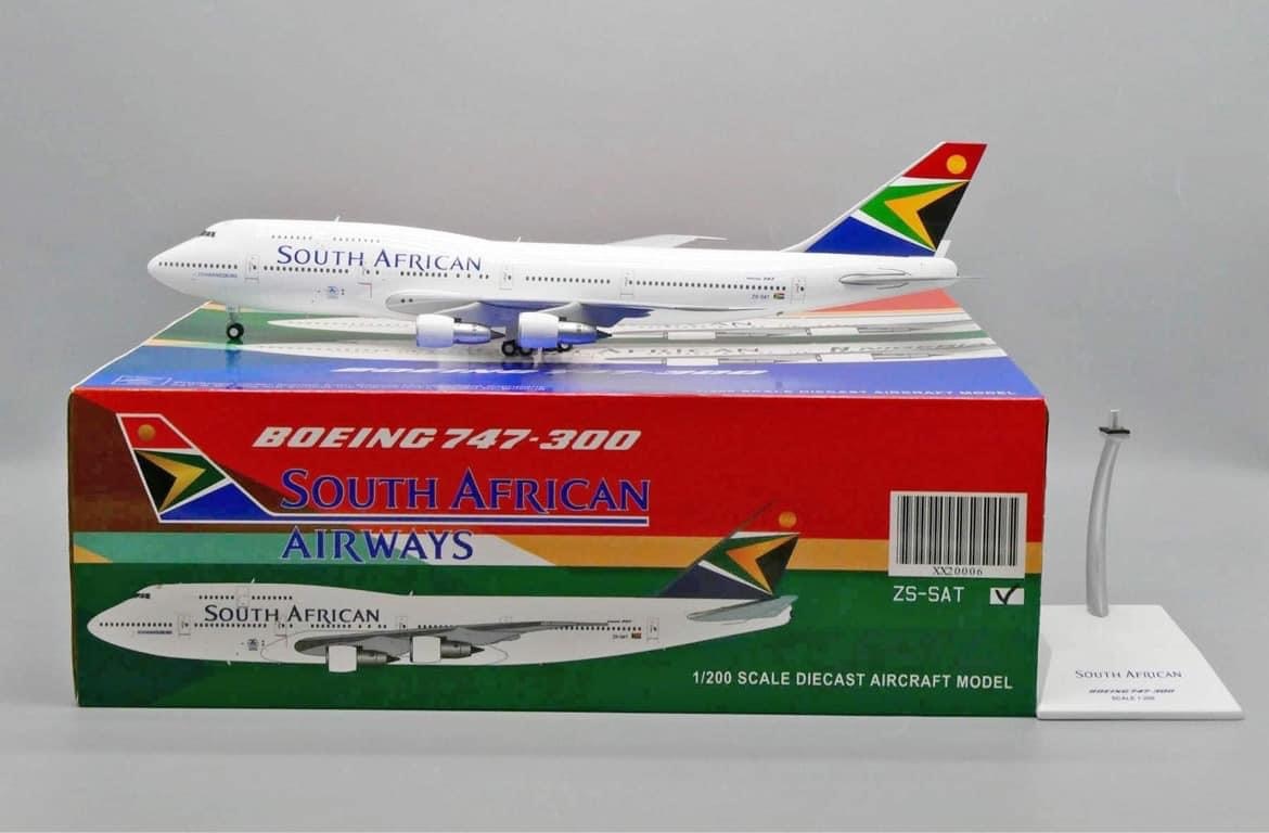 1:200合金飛行機 B747-300南アフリカ航空ZS-SAJワールドカッ2 South African Airways B747-300 - 35.33 cm - Scale 1/200 - ZS