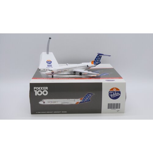 JC Wings 1:200 Fokker House Color “Airline Logo’s” Fokker 100 - DIECAST TRADING EXCLUSIVE